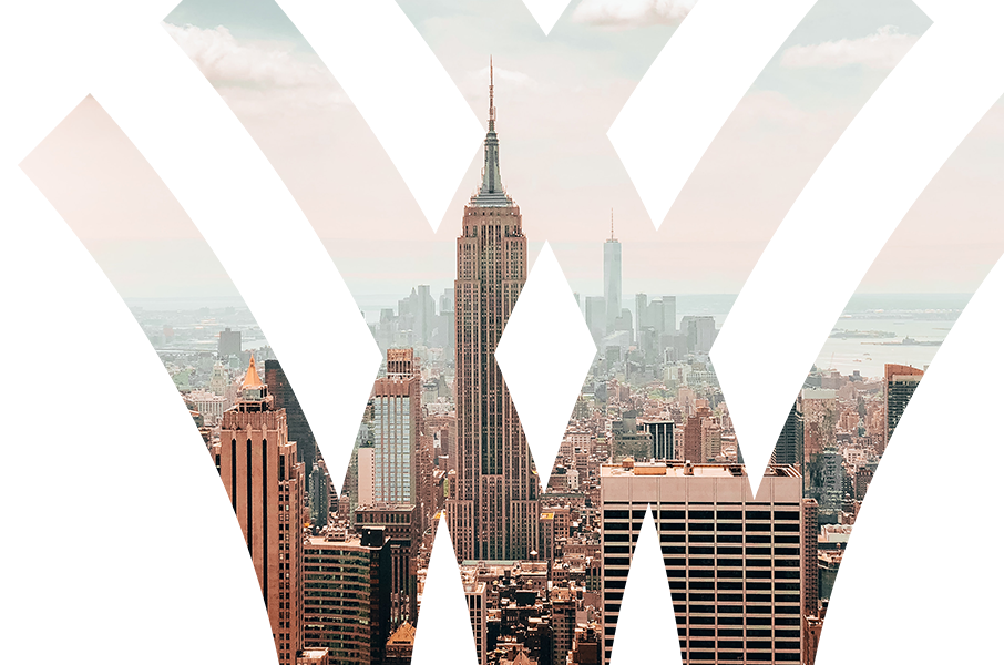 New York Skyline shown within the Women's Bond Club logo